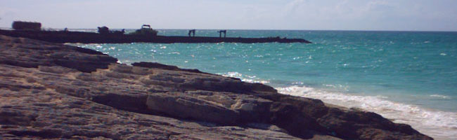 Platico Point old pier, Middle Caicos oceanfront